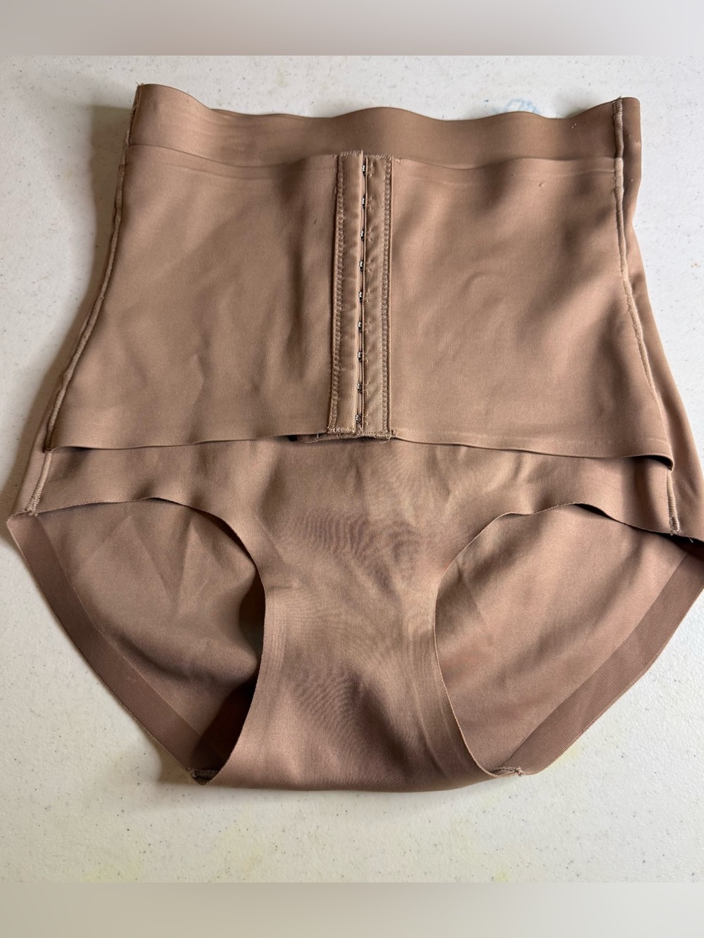 UnderWhere Luxury Collection High Waist Shapewear Brief Nude Tan Small Hook Eye